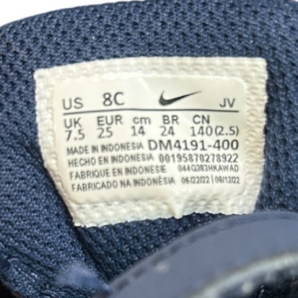 Nike Downshifter Midnight Navy Toddler Boy's Shoes-Sz 8C pre-owned - Picture 8 of 8